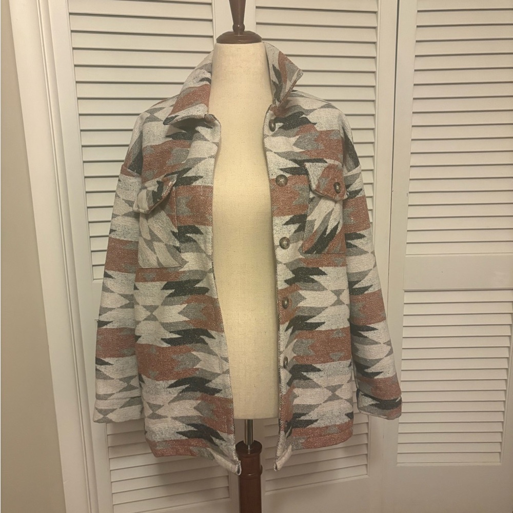 Altar'd State Beth Aztec Woven Shacket